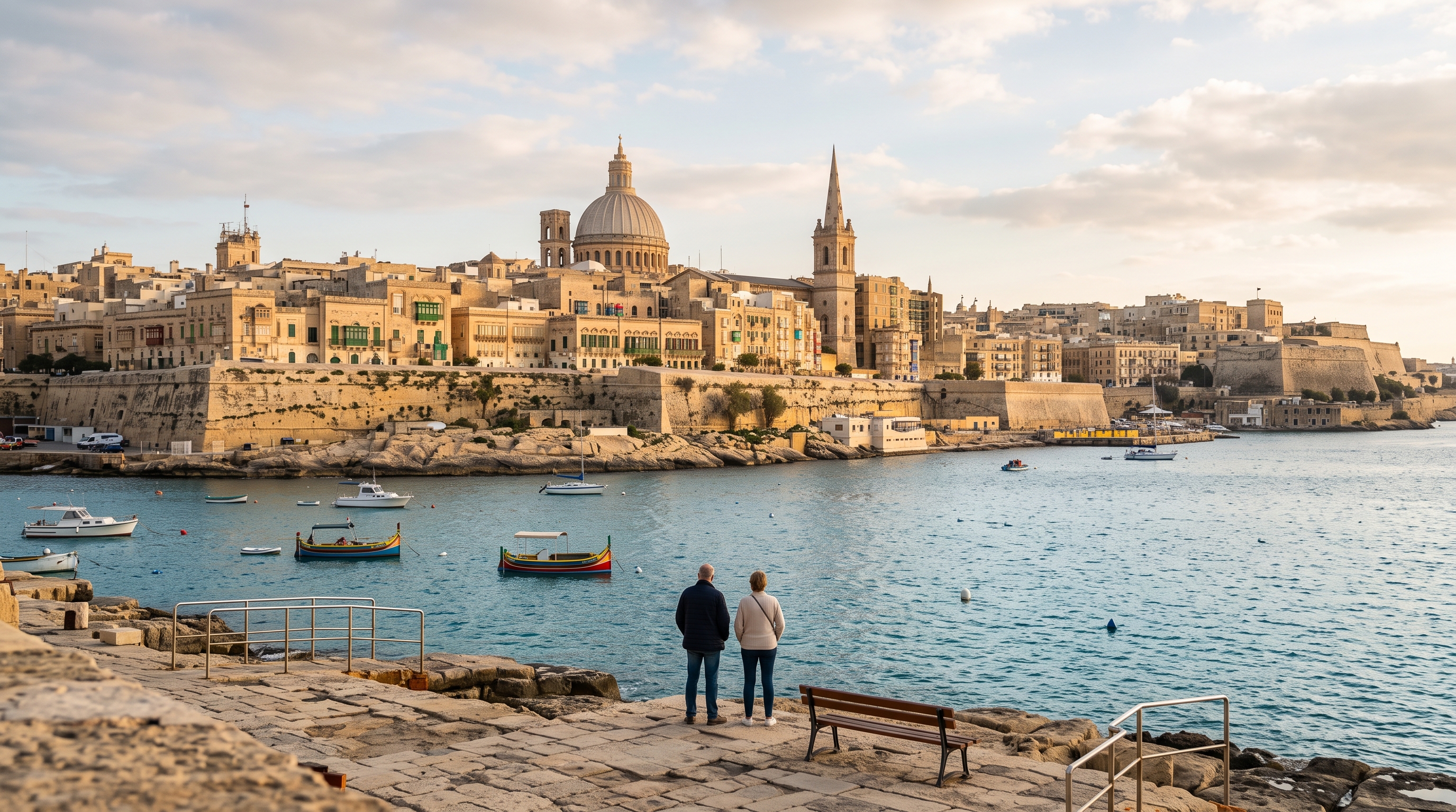 Valletta Grand Harbour skyline in Malta